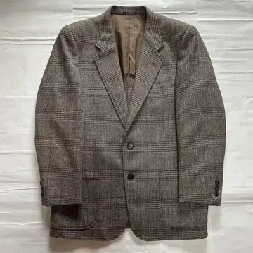 vintage 테일러드 자켓 실크 혼방 올 패턴 브라운 캐주얼