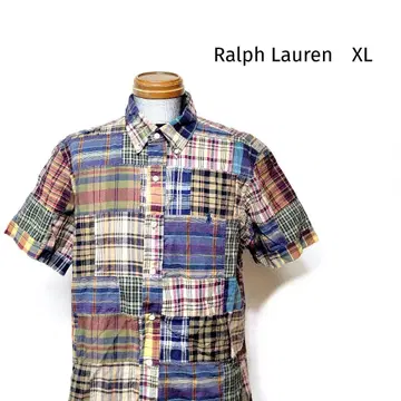 새상품급 Ralph Lauren 패치워크 셔츠 마드라스 체크 XL