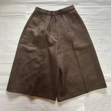 헤링본 하프 팬츠 큐롯 브라운 캐주얼 아메카지