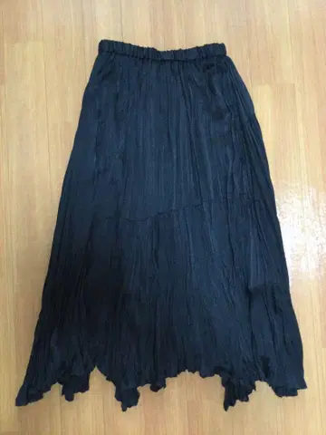CADUNE 카듀네 와셔 플리츠 스커트 롱 36/S 블랙