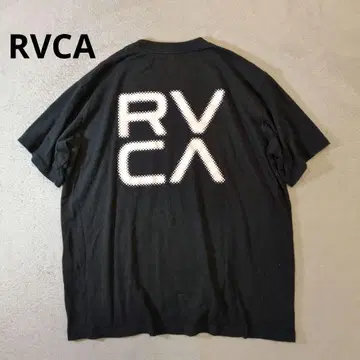 RVCA 루카 전후 로고 크루넥 반팔 티셔츠 블랙 블랙 상태 양호