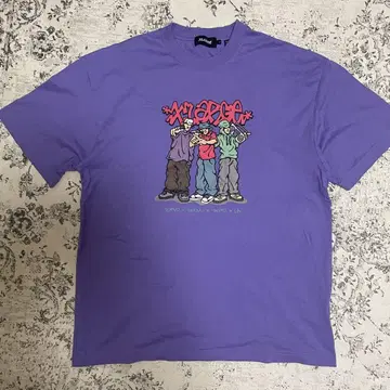 xlarge 퍼플 티셔츠 프린트 L
