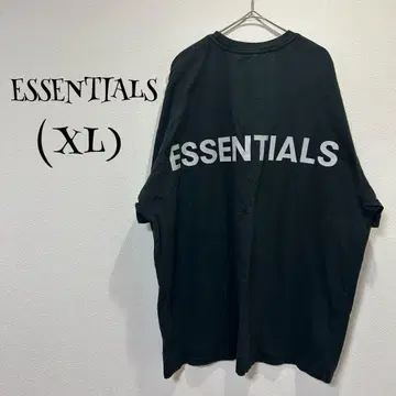ESSENTIALS/블랙/티셔츠/뒷면 로고
