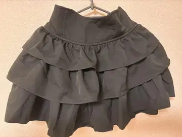 미셸 마카롱 프릴 슬림 레그 스커트 블랙 프리 사이즈