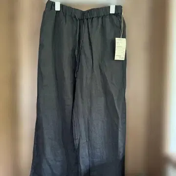 프렌치 린넨 스트레이트 팬츠 L 사이즈 다크 그레이