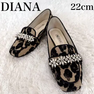 DIANA 비쥬 로퍼 플랫슈즈 레오파드 무늬 22cm