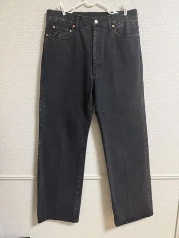 블랙 스트레이트 데님 팬츠 L