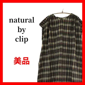 naturalbyclip 체크 무늬 롱 원피스 루즈핏 b1728