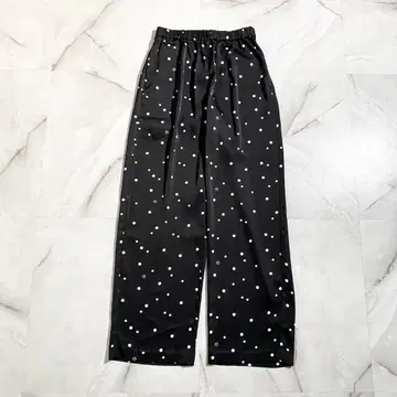 S17155 미사용 안코키누 새틴 오리지널 프린트 스트레이트 팬츠 S