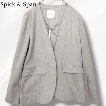 최근 모델 Spick & Span 린넨 느낌의 노카라 자켓 손세탁 가능