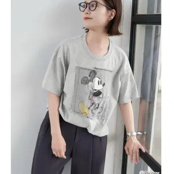 스픽 앤 스팬 위플 MICKY 패치워크 티셔츠 그레이
