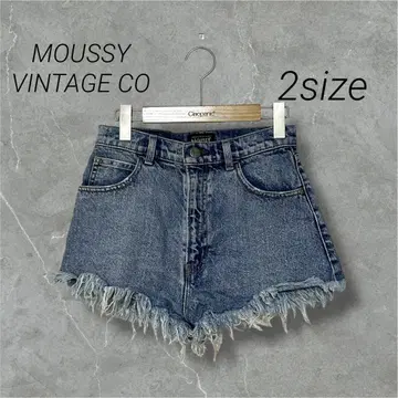 MOUSSY VINTAGE CO. 프린지 데님 숏 팬츠 파랑