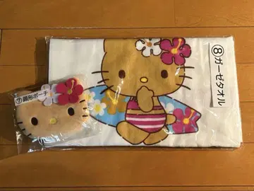 당첨 복권 일광화상 키티 얼굴 모양 파우치, 거즈 타월 헬로키티 산리오
