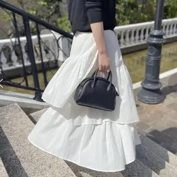 새상품급 비어즐리 랩풍 티어드 롱 스커트 허리밴딩 프리 사이즈