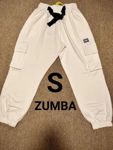 ZUMBA 카고 팬츠 S 화이트 레이디스 남성용 남녀공용 미사용 새상품
