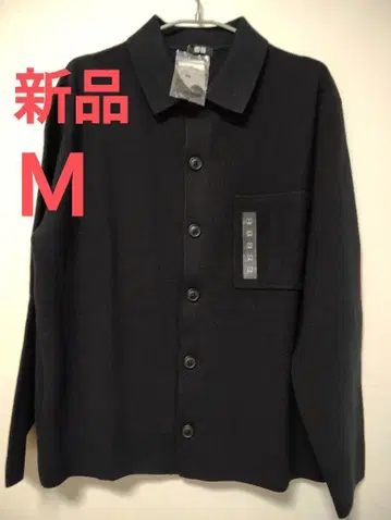 새상품 유니클로 밀라노 리브 셔츠 가디건 남녀 공용 블랙 M