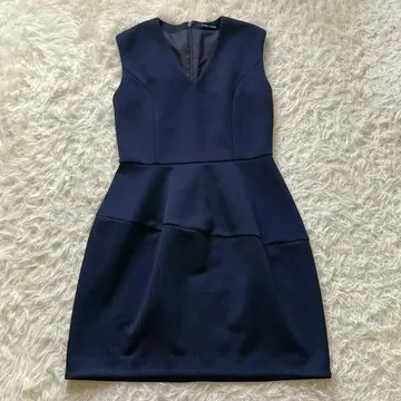 YOKO CHAN 분또 소재 벌룬 원피스 스트레치 사이즈 38 네이비