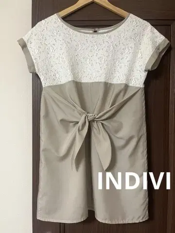 INDIVI 인디비 레이스 도킹 블라우스