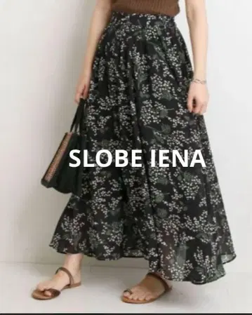 SLOBE IENA 슬로브 이에나 미모사 패턴 개더 롱 스커트