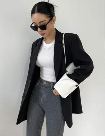SHEIN 블랙 테일러드 자켓