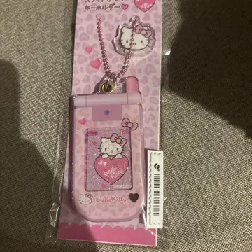 키티 슬라이드 피처폰 키링 핑크