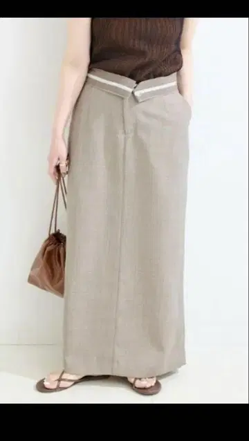 B.C STOCK 4 포켓 타이트 스커트 M 베이지