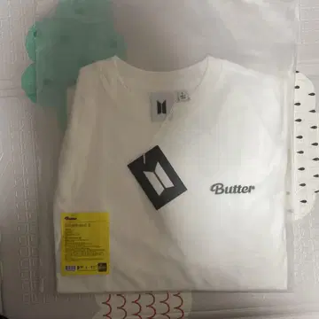 BTS Butter 로고 티셔츠 화이트 S 사이즈