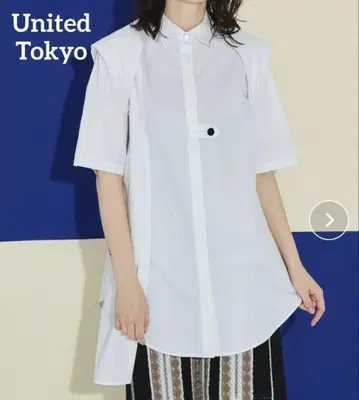 유나이티드 도쿄 코튼 사우스 뱅크 셔츠 블라우스 비대칭