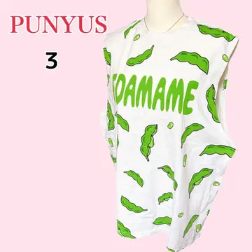 PUNYUS 에다마메 패턴 슬리브리스 티셔츠 탱크탑 빅 사이즈 3
