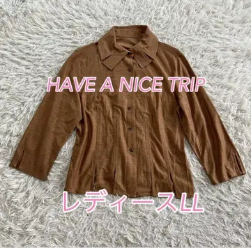 7부 소매 버튼 셔츠 린넨 100% [HAVE A NICE TRIP]