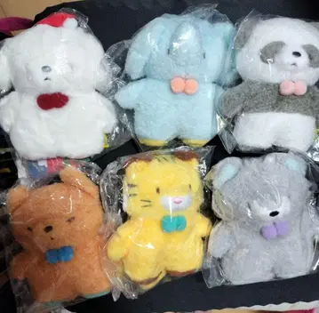 후와후와톤 봉제 인형 S 팬더, 코끼리, 호랑이, 여우, 강아지, 늑대