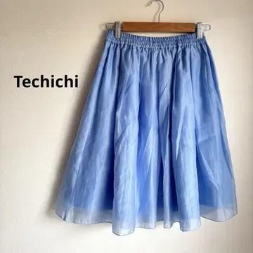 Techichi 테치치 플레어 스커트 무릎 기장 스카이블루 사이즈 M