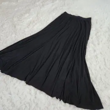 PLAGE 플라주 플레어 롱 스커트 슬릿 블랙 36 S