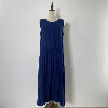 NATURAL LAUNDRY 린넨 슬리브리스 롱 원피스