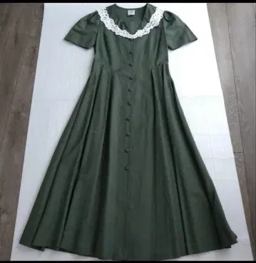 Laura Ashley 세일러 레이스 카라 A 라인 원피스 레트로