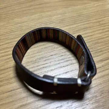 폴스미스 멀티 컬러 스트라이프 가죽 뱅글