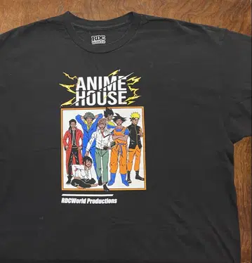 ANIME HOUSE 티셔츠 블랙 오버 사이즈