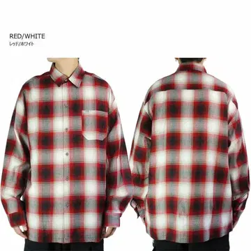 2XL 사이즈 칼탑 긴팔 셔츠 CALTOP 옴브레 체크 레드 빨간색 체크