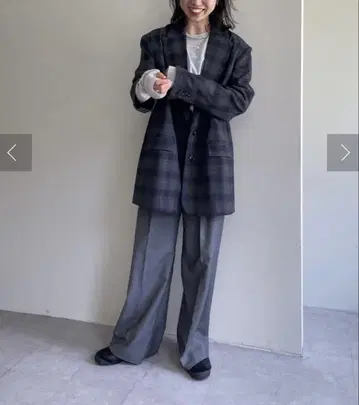 omekashi 체크 파워풀 테일러드 자켓 36