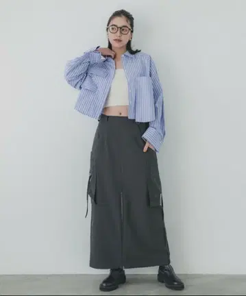 PUBLIC TOKYO 스무지 트라페즈 스커트