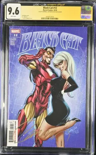 블랙캣#12 CGC &JSA코믹스그레이딩 팔아요(제이스콧캠벨서명)