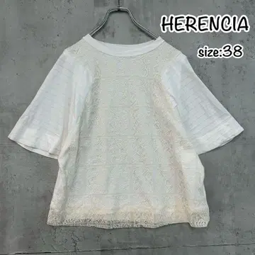 HERENCIA 헤렌시아 티셔츠 셔츠 반팔 레이스 보더 38