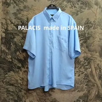 스페인 PALACIS 주름 가공 버튼 다운 XL 사이즈 반팔 셔츠