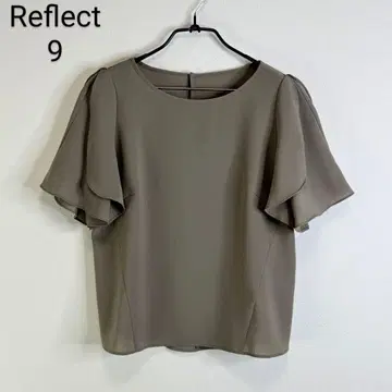 Reflect 린넨 느낌 원단 프릴 슬리브 블라우스 카키