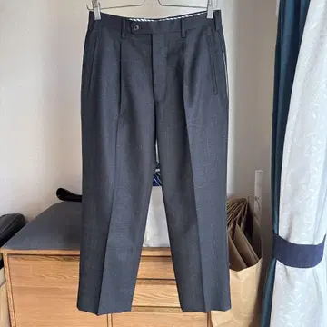 FRANKLIN TAILORED 쉐도우 체크 사이드 라인 와이드 슬랙스
