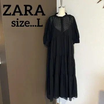 ZARA 자라 빅 사이즈 티어드 롱 원피스 블랙 드레스