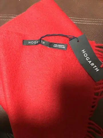 HOGARTH 100% 램스울 머플러 레드 180x25cm 미사용 새상품