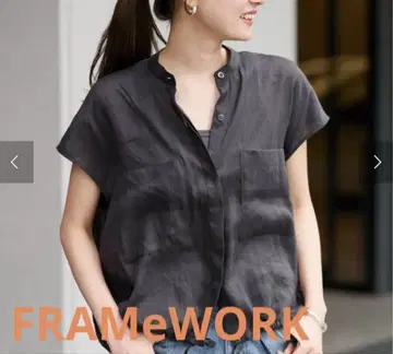 새상품 FRAMeWORK 캡 슬리브 드로스트 셔츠