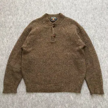 CHAPS 스웨터 브라운 모직 무지 M 복고풍 느낌