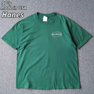 USA제 90's 헤인즈 반팔 티셔츠 그린 올드 빈티지